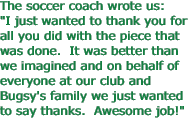 The soccer coach wrote us: "I